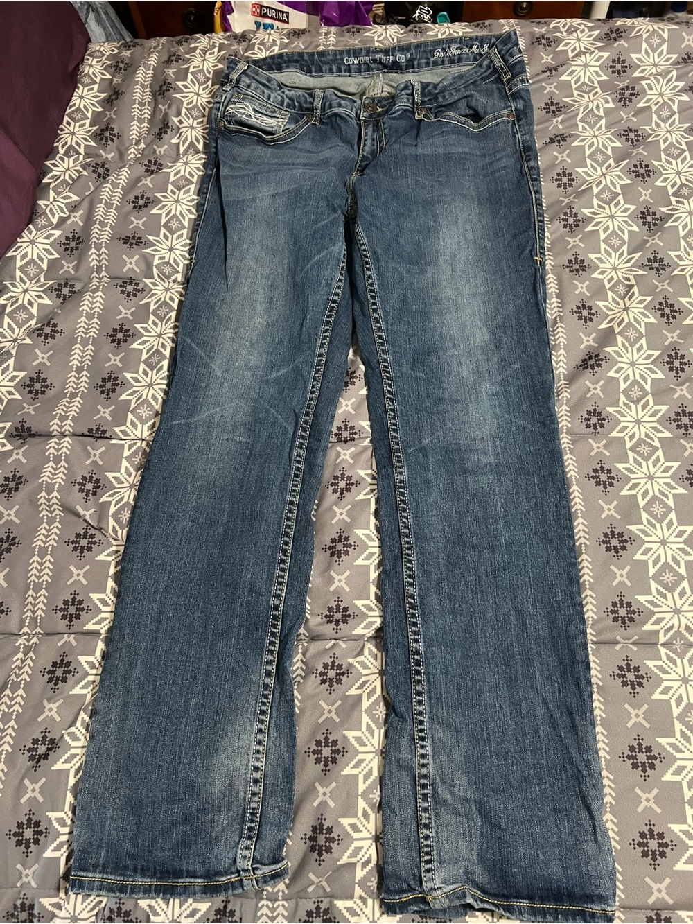 Cowgirl Tuff Blue Straight Leg Jeans